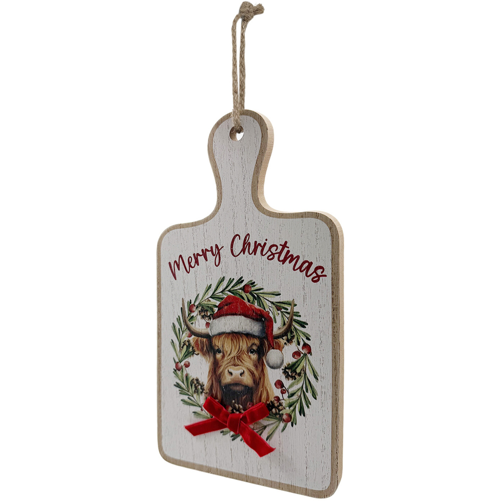 Highland Cow Christmas Hanging Plaque Image 2