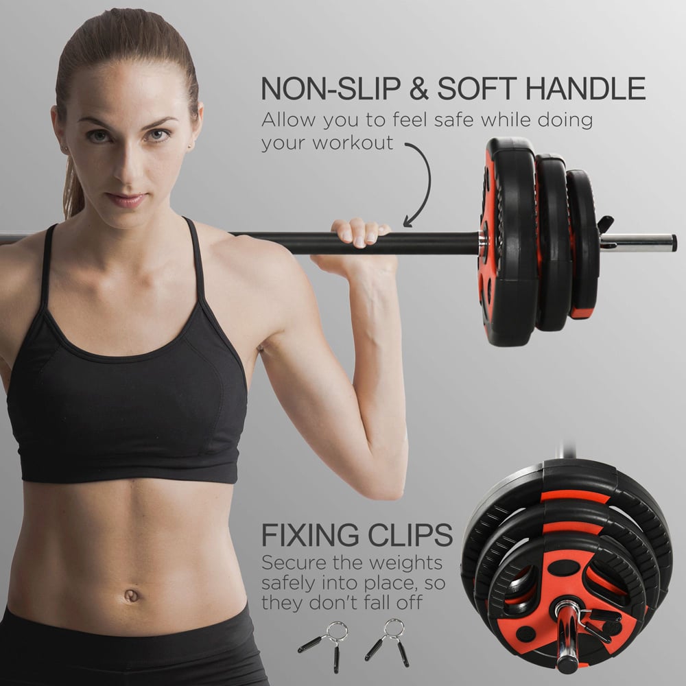 SPORTNOW Adjustable Barbell Weight Set 20kg Image 5