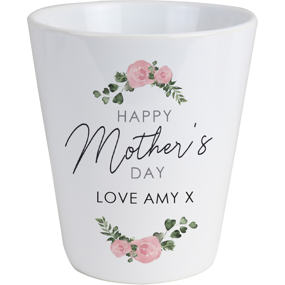 Personalised Memento Personalised Abstract Rose Happy Mothers Day Plant Pot Image 1