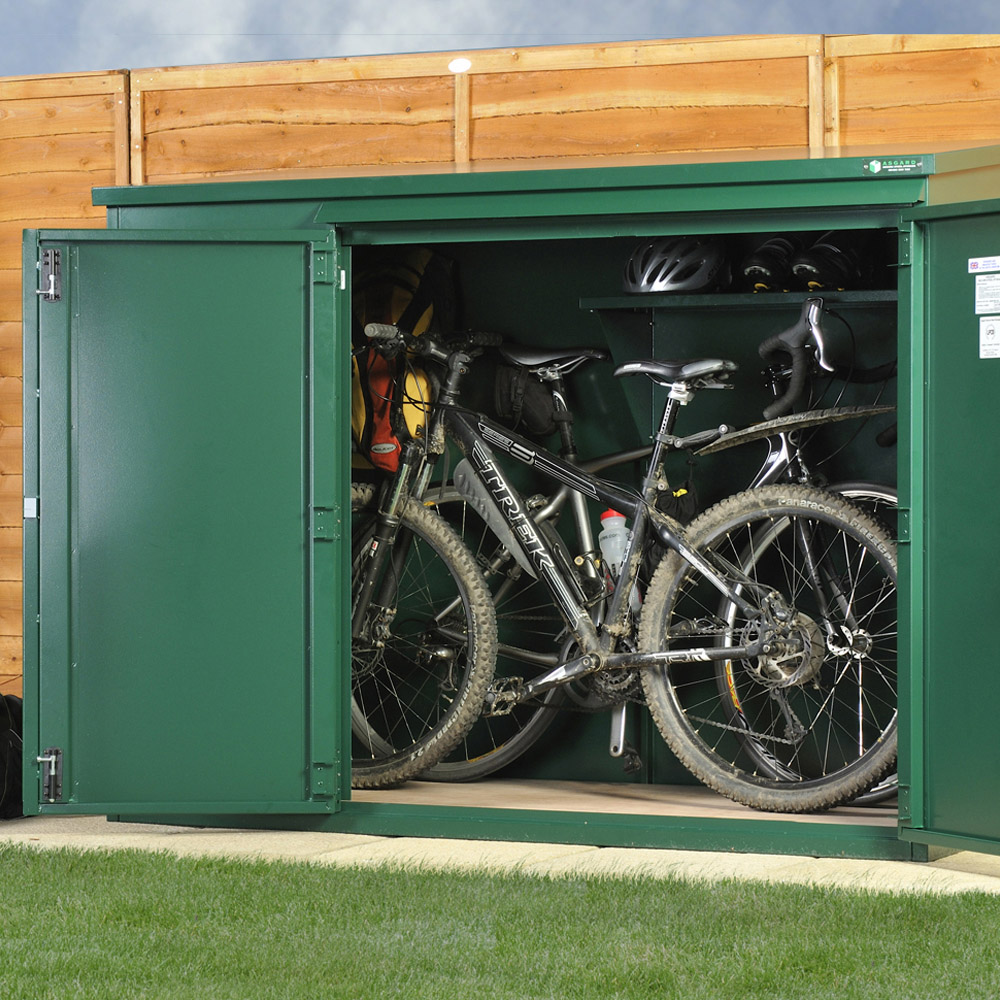 Asgard Annexe Secured by Design 6 x 3ft Double Door Green Bike Storage Shed Image 2