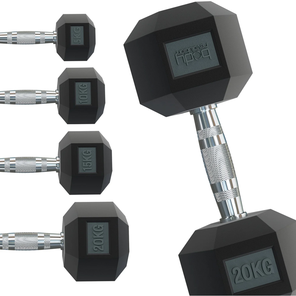Body Revolution Hex Dumbbell Set 9kg 2 Pack Image 1