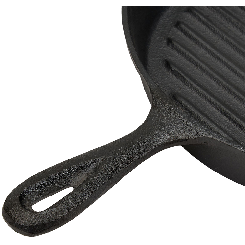 Living and Home Cast Iron Grill Pan with Pouring Spout Image 7