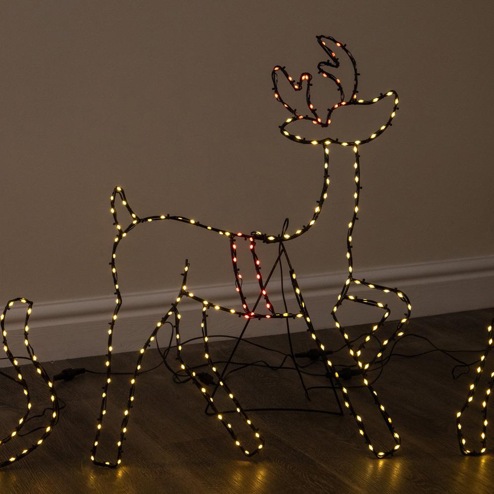 Samuel Alexander 662 Multicolour LED Light-Up Santas Sleigh and Reindeer Christmas Silhouette 78cm Image 6