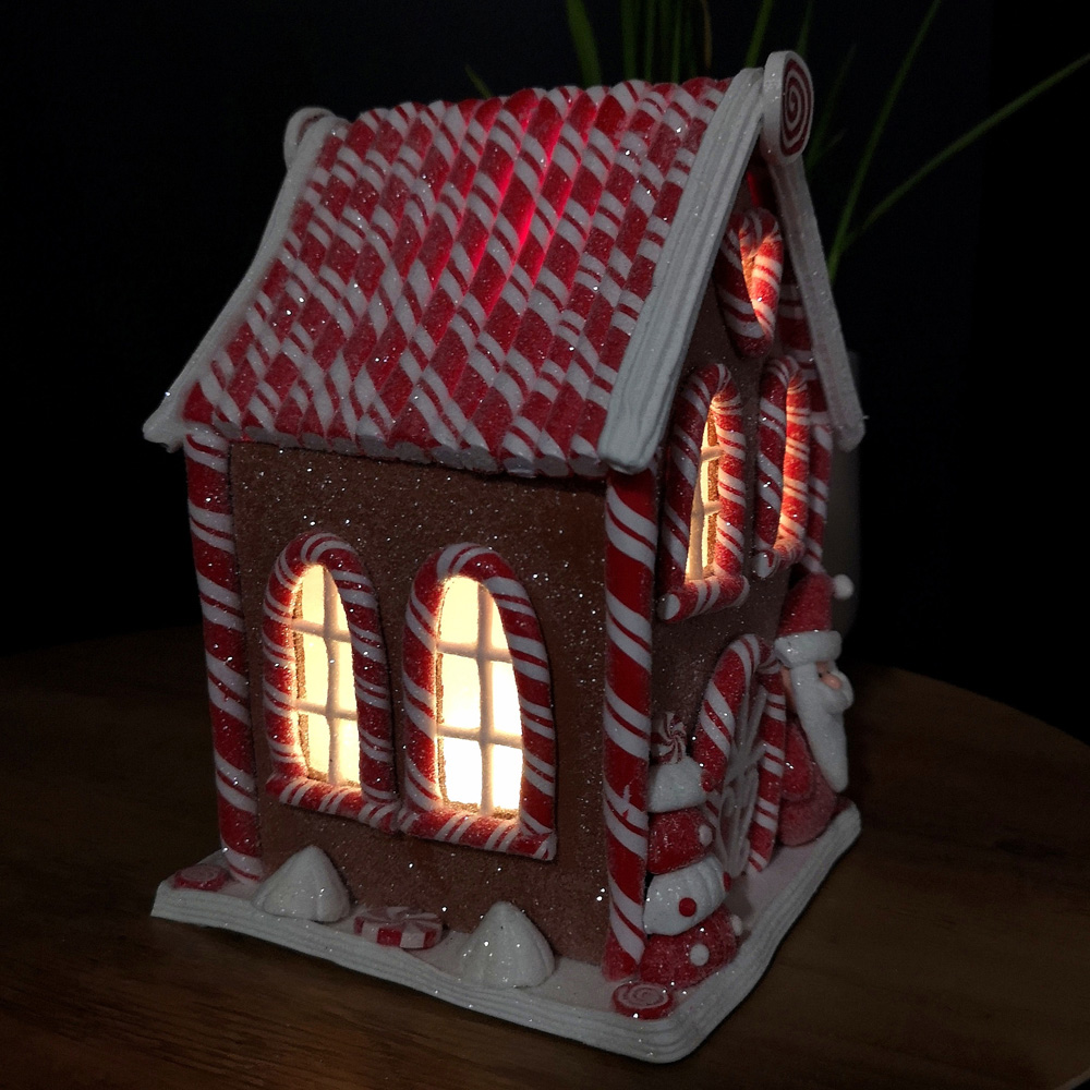 Samuel Alexander Gingerbread Santa Candy Cabin LED Christmas Decoration Image 5