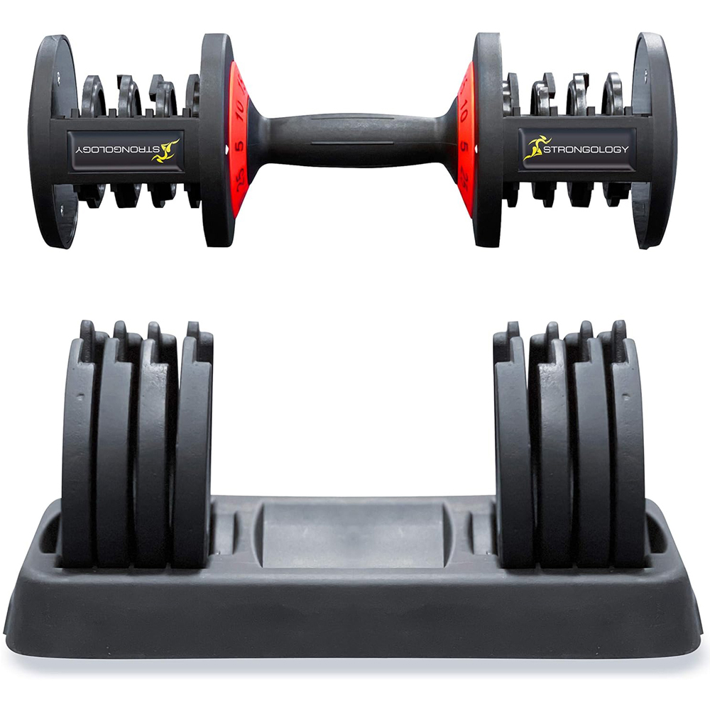 Strongology Tundra 25 Black Adjustable Dumbbell and Weights Set 25kg Image 3