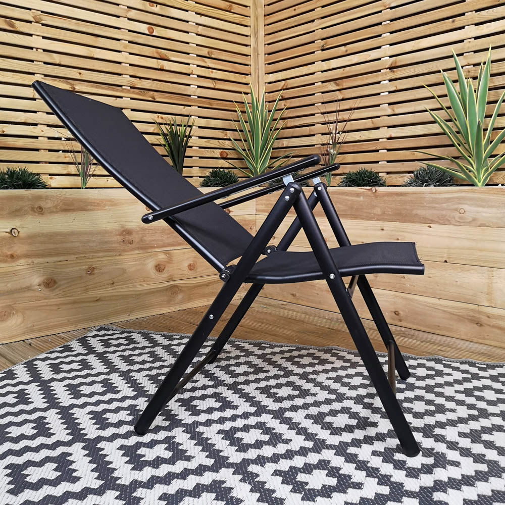 Samuel Alexander Black Reclining Folding Chair Image 3