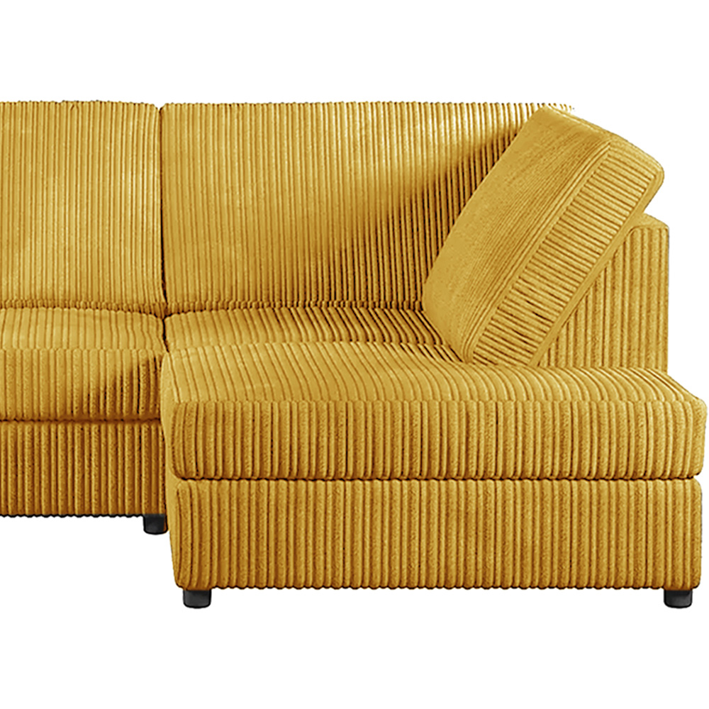 Luxor 4 Seater Mustard Jumbo Cord Full Back Right Hand L Shape Corner Sofa Image 4