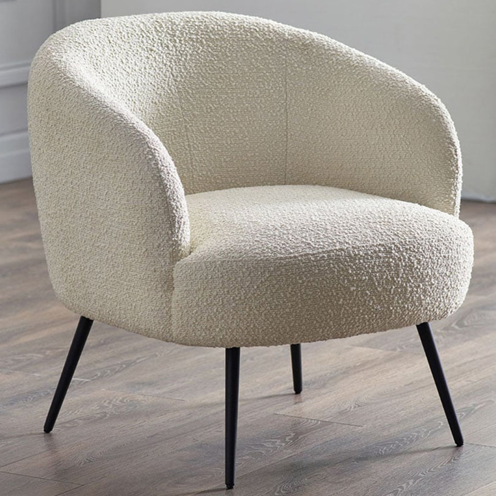 Julian Bowen Gigi Ivory and Black Boucle Accent Chair Image 1