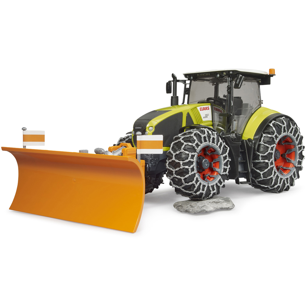 Bruder Kids Claas Axion 950 with Snow Chains and Plow Blade Playset Model Image 7