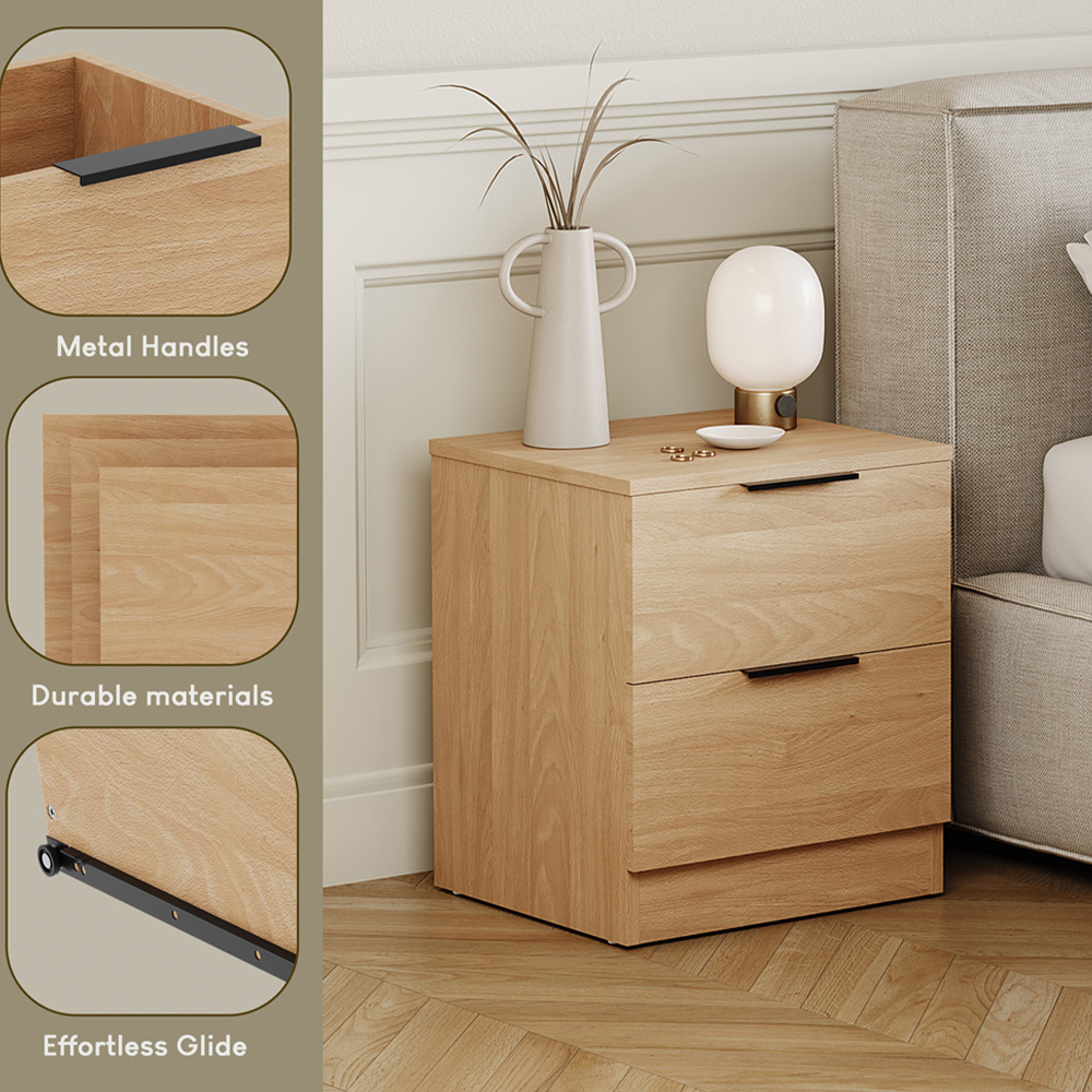 VIDA DESIGNS Trega 2 Drawer Pine Bedside Cabinet Set of 2 Image 6