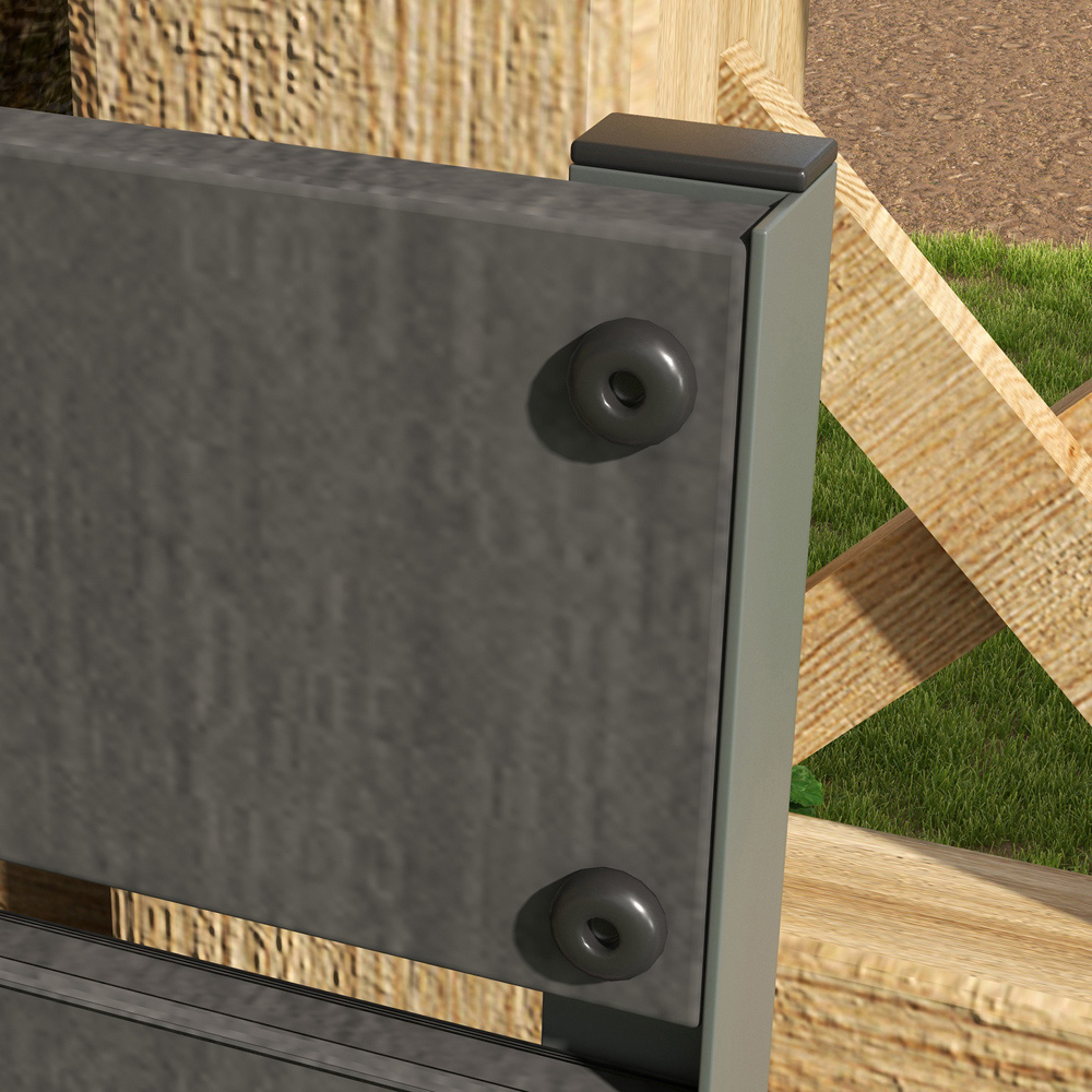 Outsunny Dark Grey Raised Garden Bed Trellis Planter Image 3
