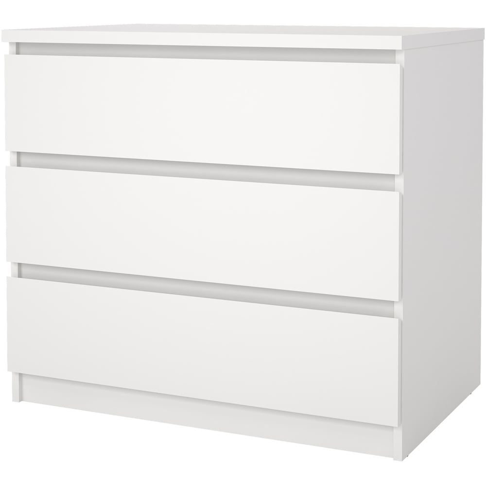 Florence Naia 3 Drawer White Chest of Drawers Image 4