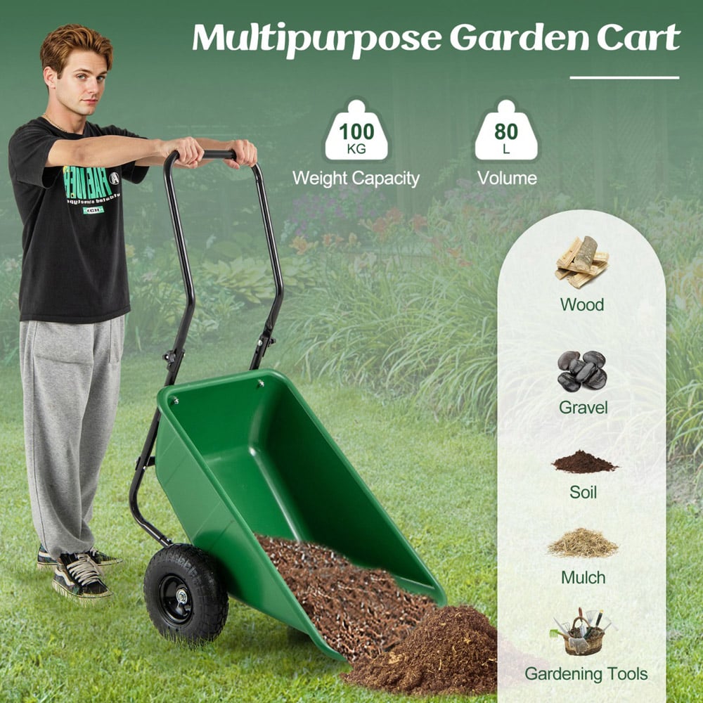 Costway Green Garden Utility Cart Image 6