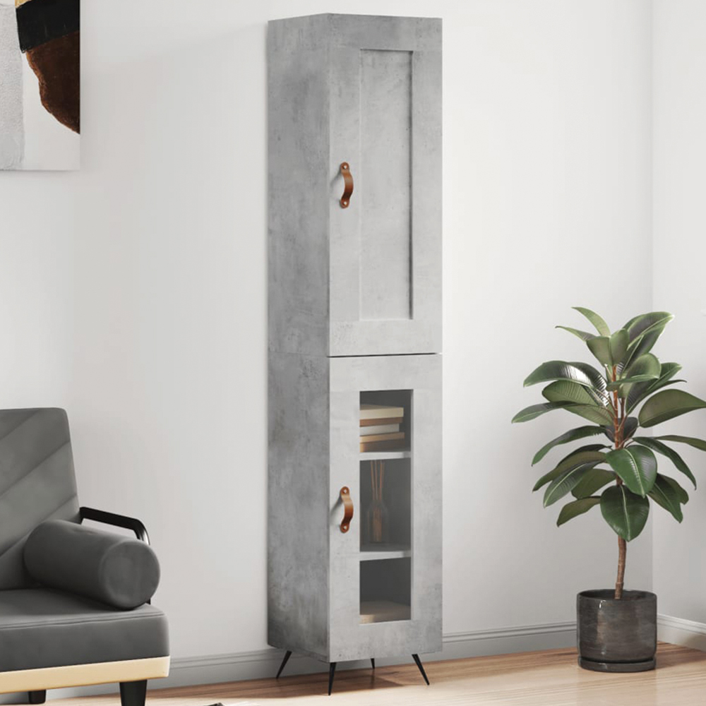 vidaXL 2 Door Concrete Grey Highboard Image 1