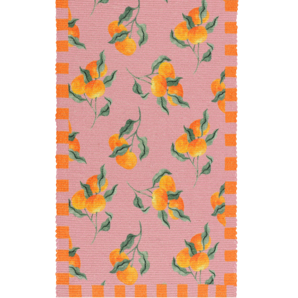 furn. Oranges Pink Table Runner 180 x 35cm Image 1