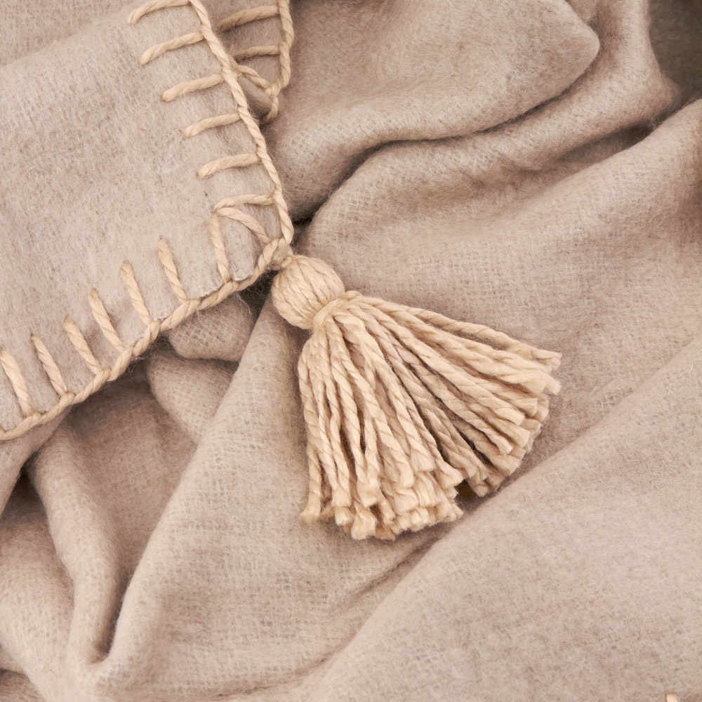 Furn Lowen Natural Wool Blend Brushed Throw 130 x 170cm Image 2