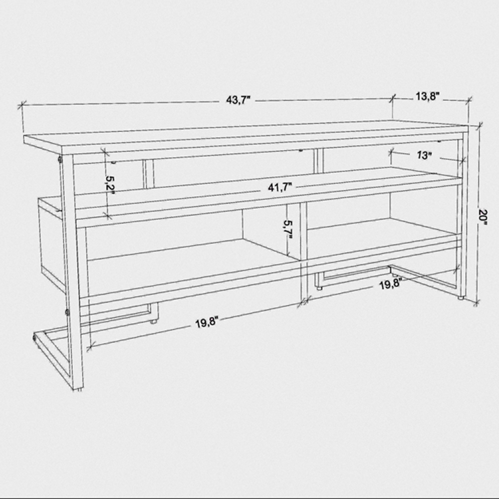 Decorotika Merrion 3 Shelf White and Anthracite TV Unit Image 7