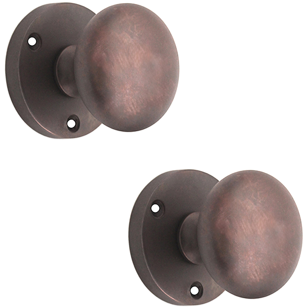 Spira Brass Aged Bronze Victorian Mortice Door Knob 2 Pack Image 1