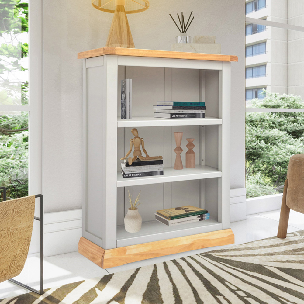 Bomporto 3 Shelf Light Grey Bookcase Image 8