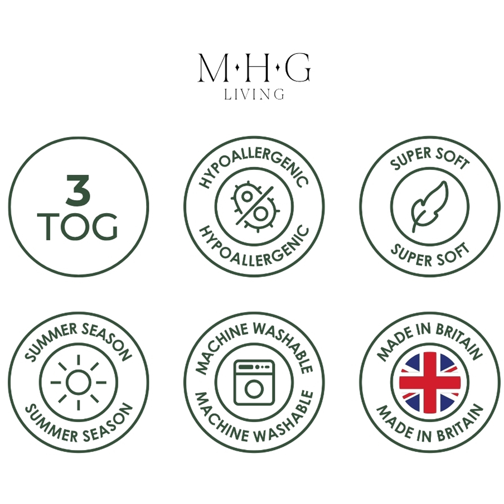 MHG Living Single White Lightweight Summer Hollowfibre Duvet 3 Tog Image 8