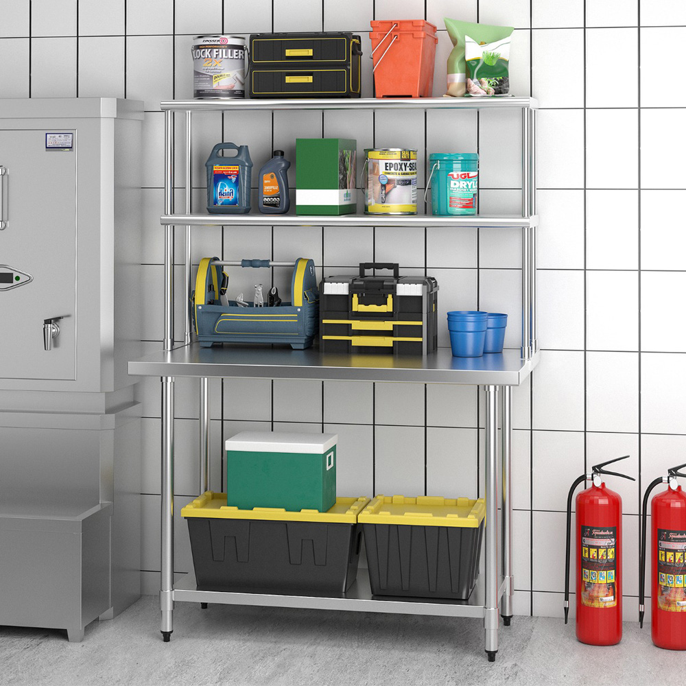 Costway 2 Shelf Adjustable Stainless Steel Overshelf Image 5