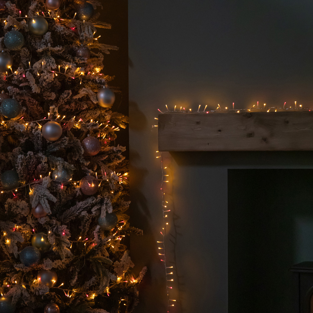 Samuel Alexander TreeBrights 2000 Vintage Gold and Red LED Clear Cable Christmas String Lights 50m Image 3