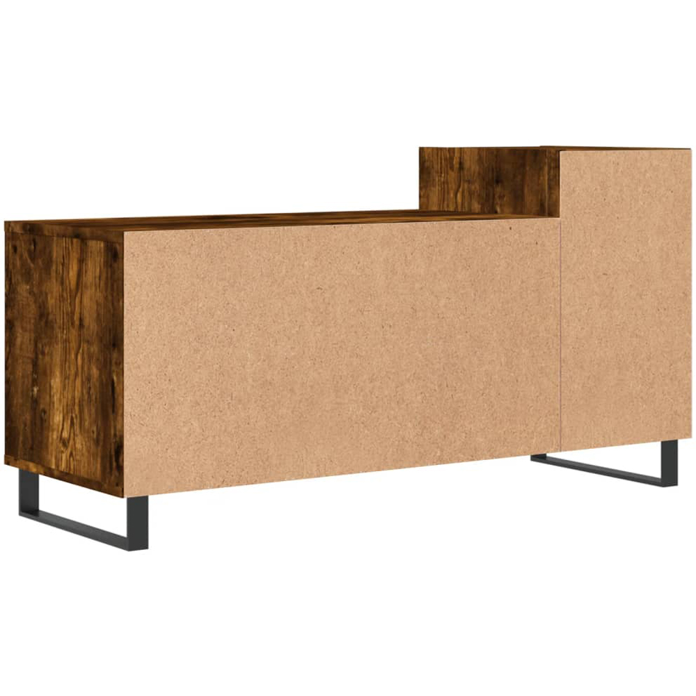 vidaXL 2 Door 3 Open Shelf Brown TV Cabinet with Black Metal Legs Image 6