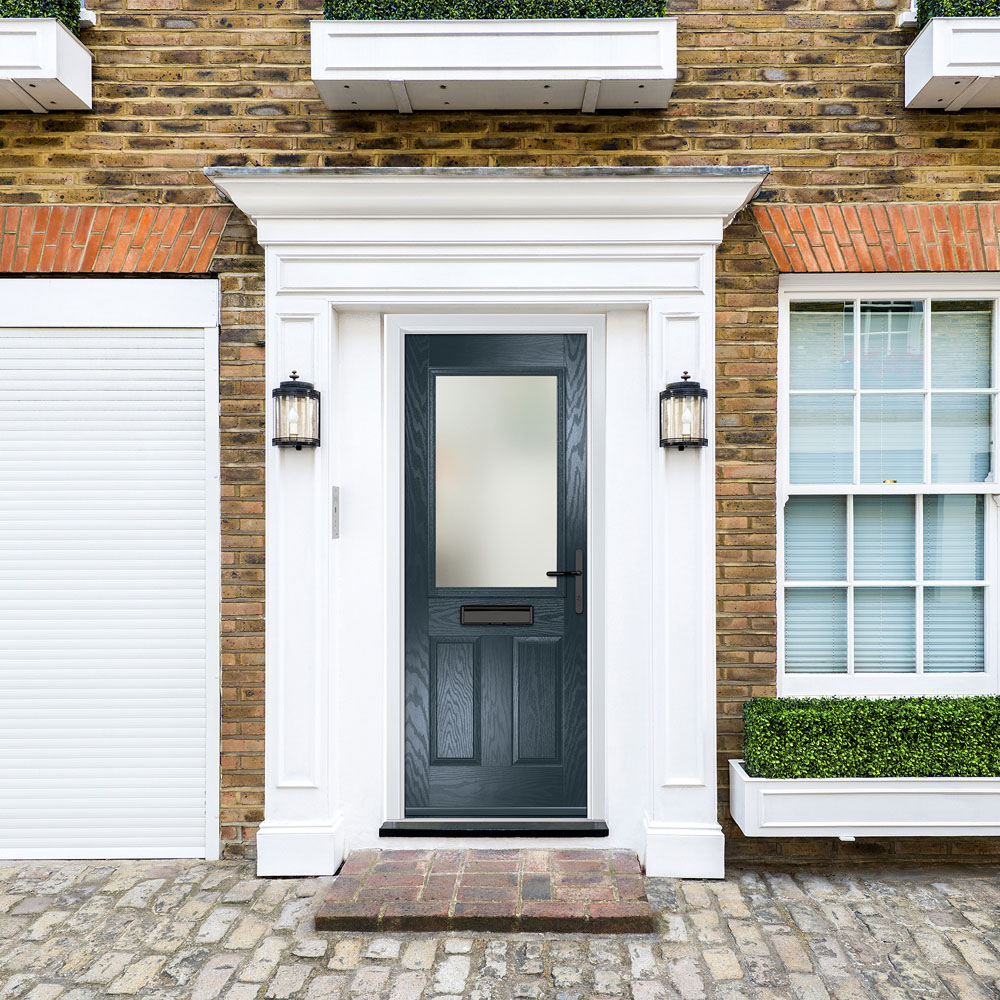 Crystal-Direct Lytham Anthracite Grey GRP Clear Glass Left Hand Open Front Door 2090 x 890mm Image 2