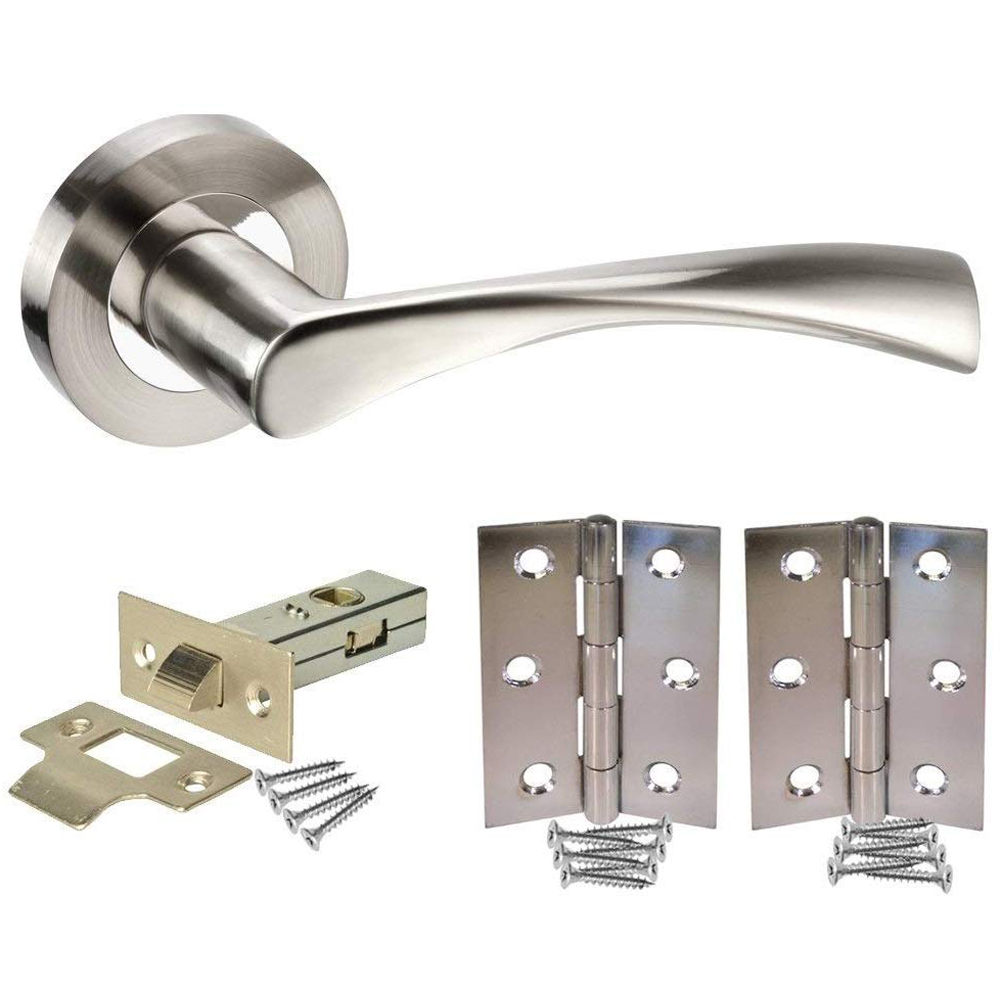 Golden Grace Dual Finish Astrid Latch Handles Set Image 1