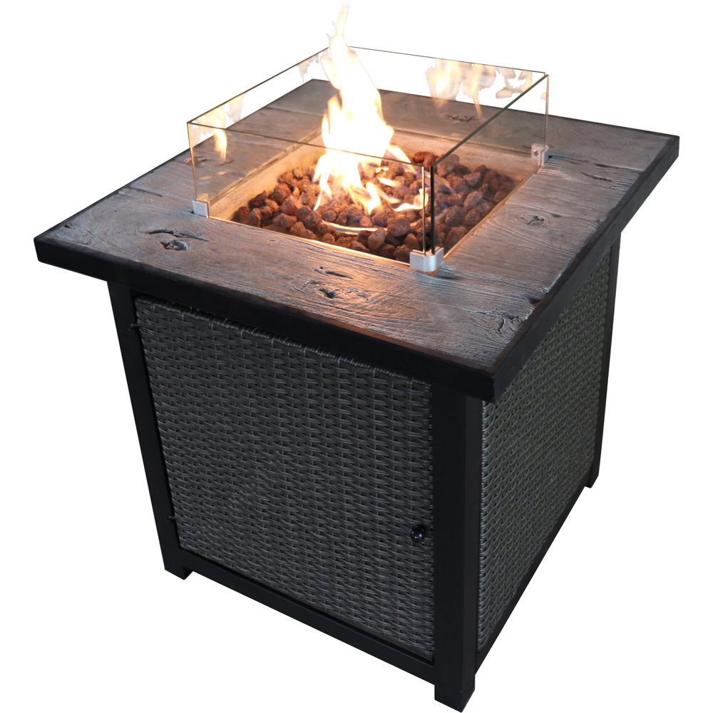 Teamson Home 40000BTU Light Concrete Top Square Propane Gas Fire Pit Image 3