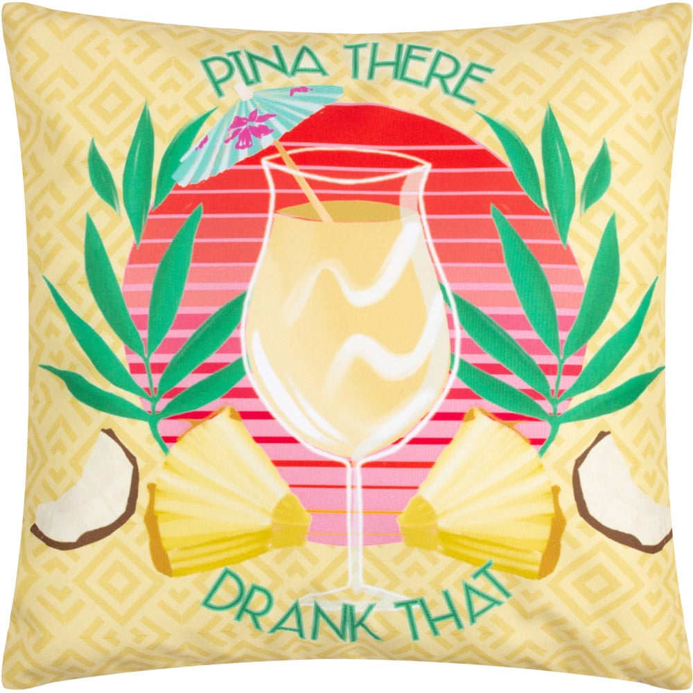 furn. Pina There Yellow Abstract Outdoor Reversible Cushion Image 1