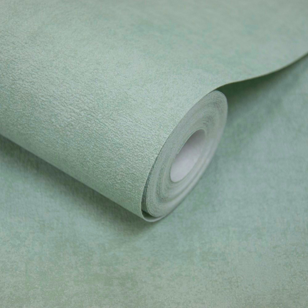Grandeco Alba Plaster Plain Teal Green Wallpaper Image 2