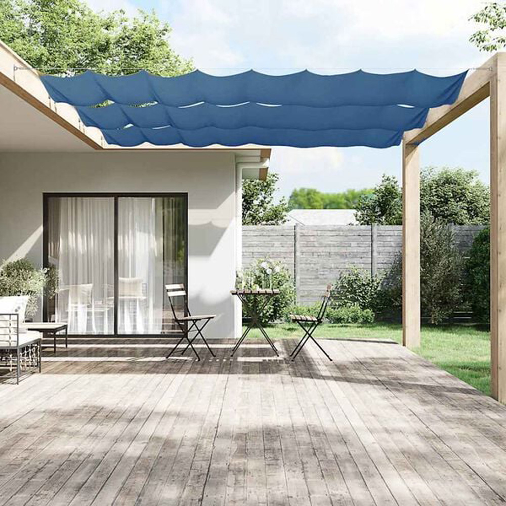 vidaXL Blue Oxford Fabric Vertical Awning 1.4 x 8m Image 1
