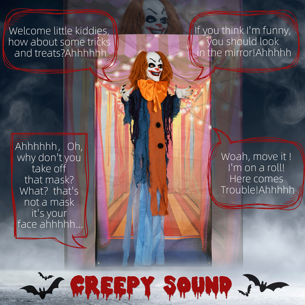 HOMCOM Circus Clown Animated Prop Outdoor Halloween Decoration Image 5