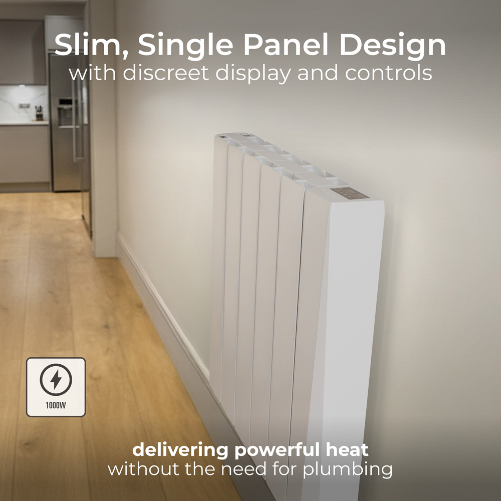 Masterplug SmartEnergy Comfort 5 Fin White Oil Filled Radiator 1000W Image 6