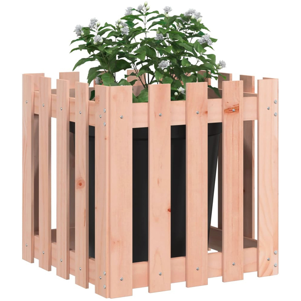 vidaXL Brown Solid Wood Square Garden Planter Box 50 x 50 x 50cm Image 2