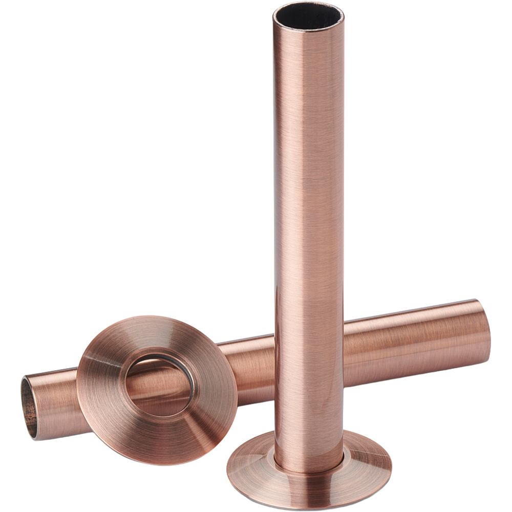 Terma Antique Copper Pipe Sleeving and Metal Collar Set 130mm Image 1