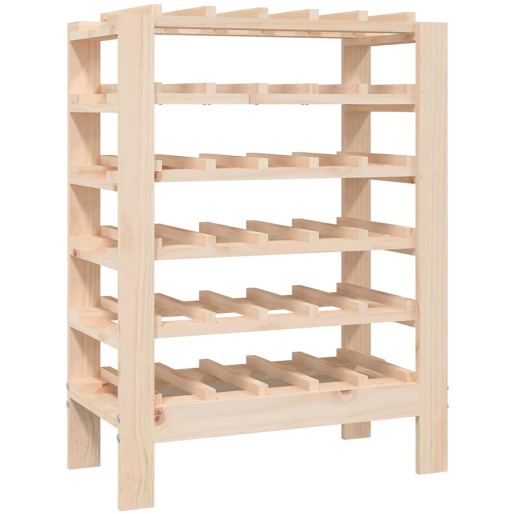 vidaXL 30 Bottle Natural Brown Freestanding Wine Rack Image 1
