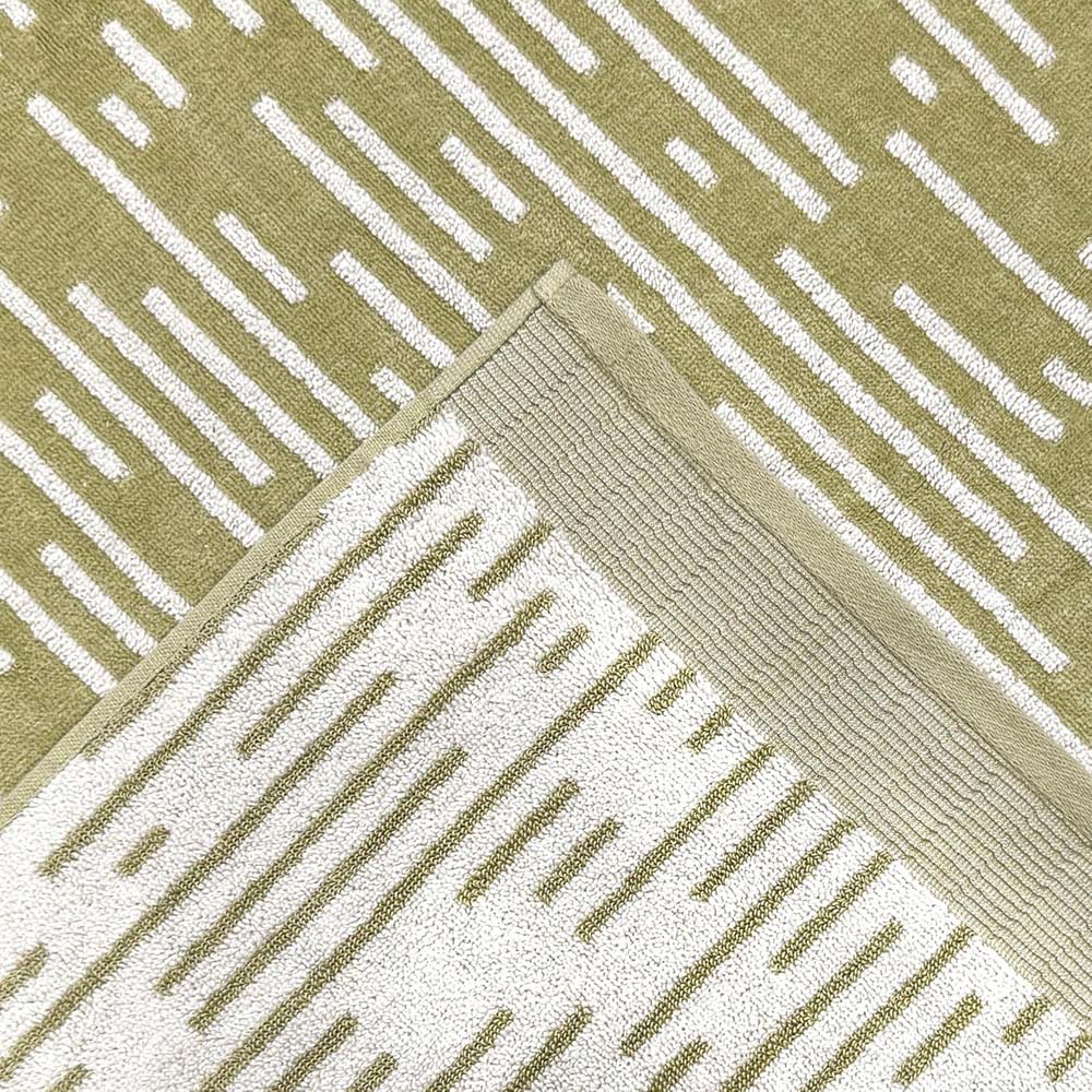 Allure Bath Fashions Pop Up Zero Twist Barcode Stripe Sage Green Bath Towel 2 Pack Image 5