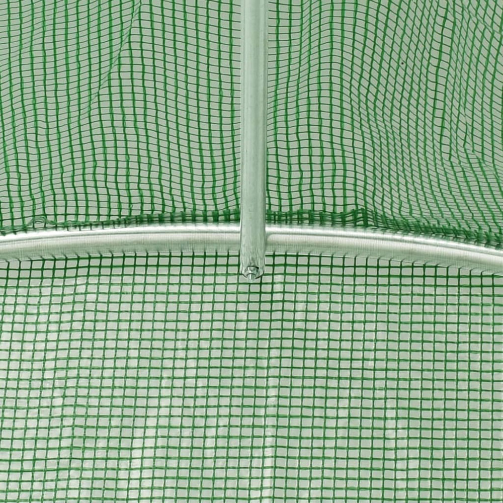 vidaXL Green Polyethylene Galvanised Steel Frame 39.3 x 19.6ft Greenhouse Image 6