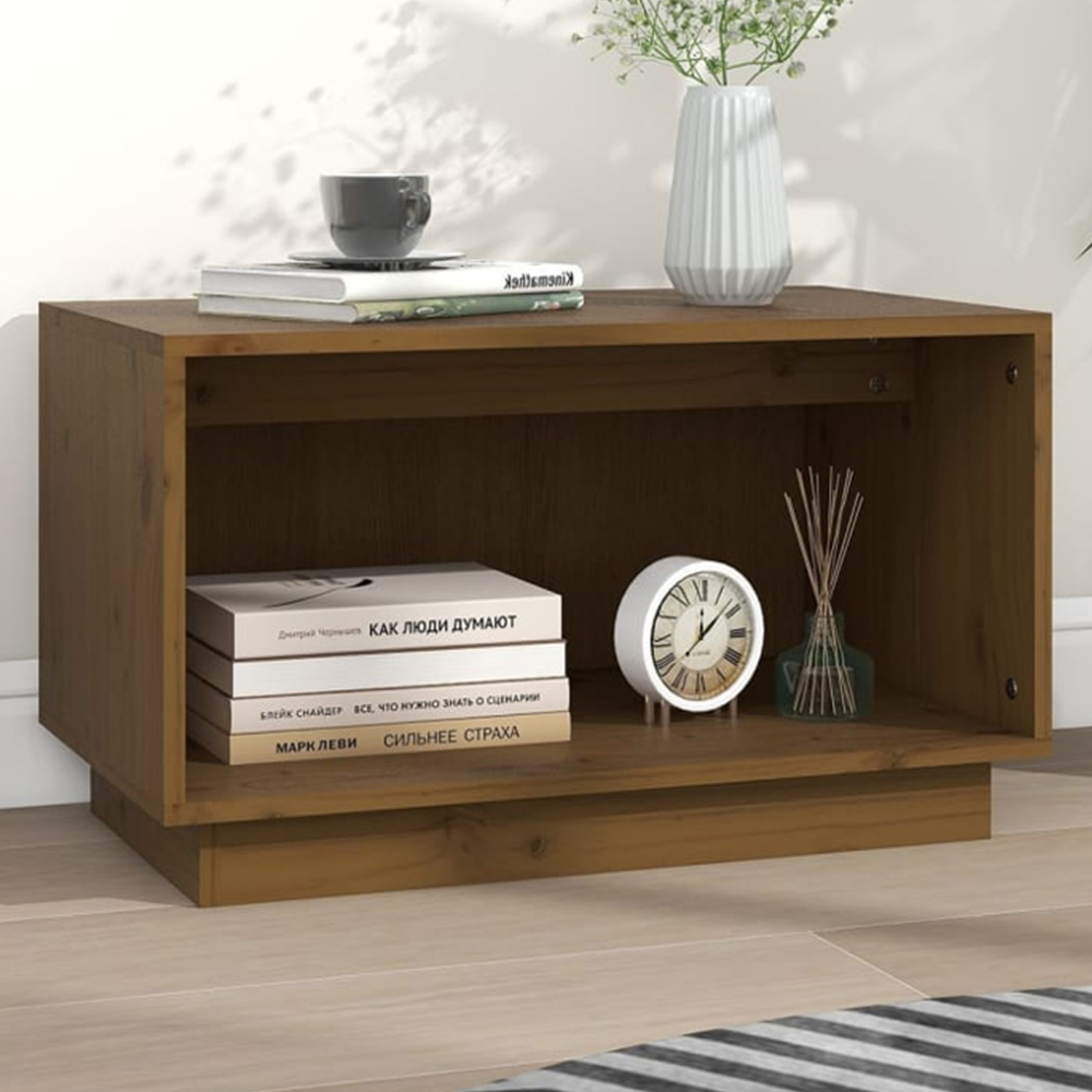 vidaXL Single Open Shelf Honey Brown TV Cabinet Image 5