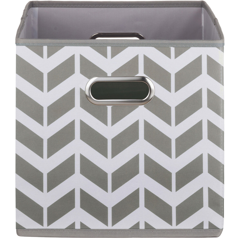 Chevron Storage Cube Grey Image 1