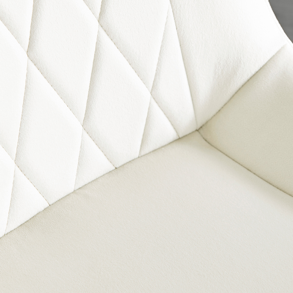 Furniturebox Elissa Cesano Marble Effect 2 Seater Round Dining Set White Cream and Chrome Image 8