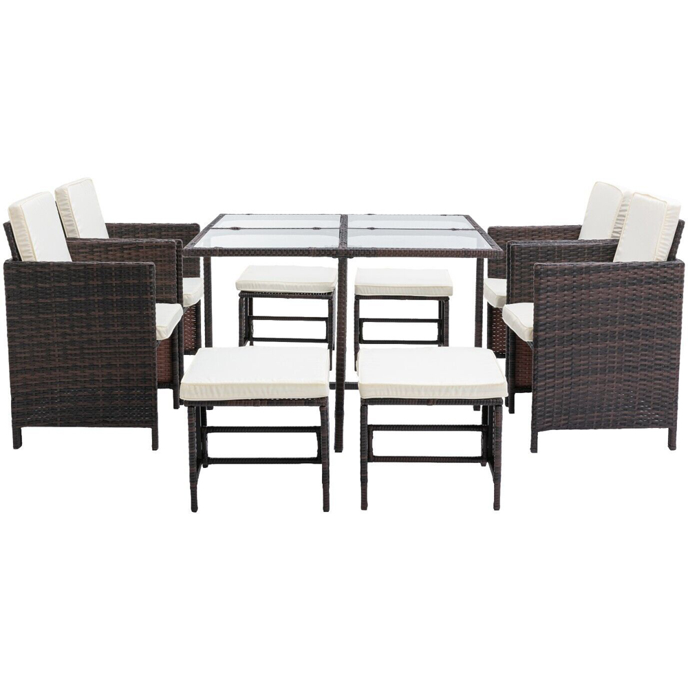 Cuba 8 Seater Brown Rattan Outdoor Dining Set Image 2