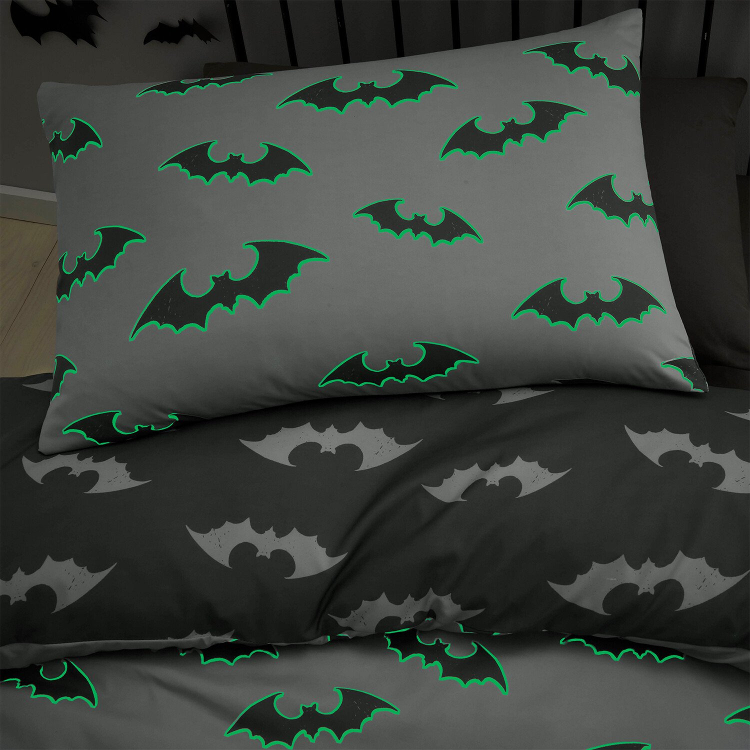 Bat Duvet Set Grey Image 4
