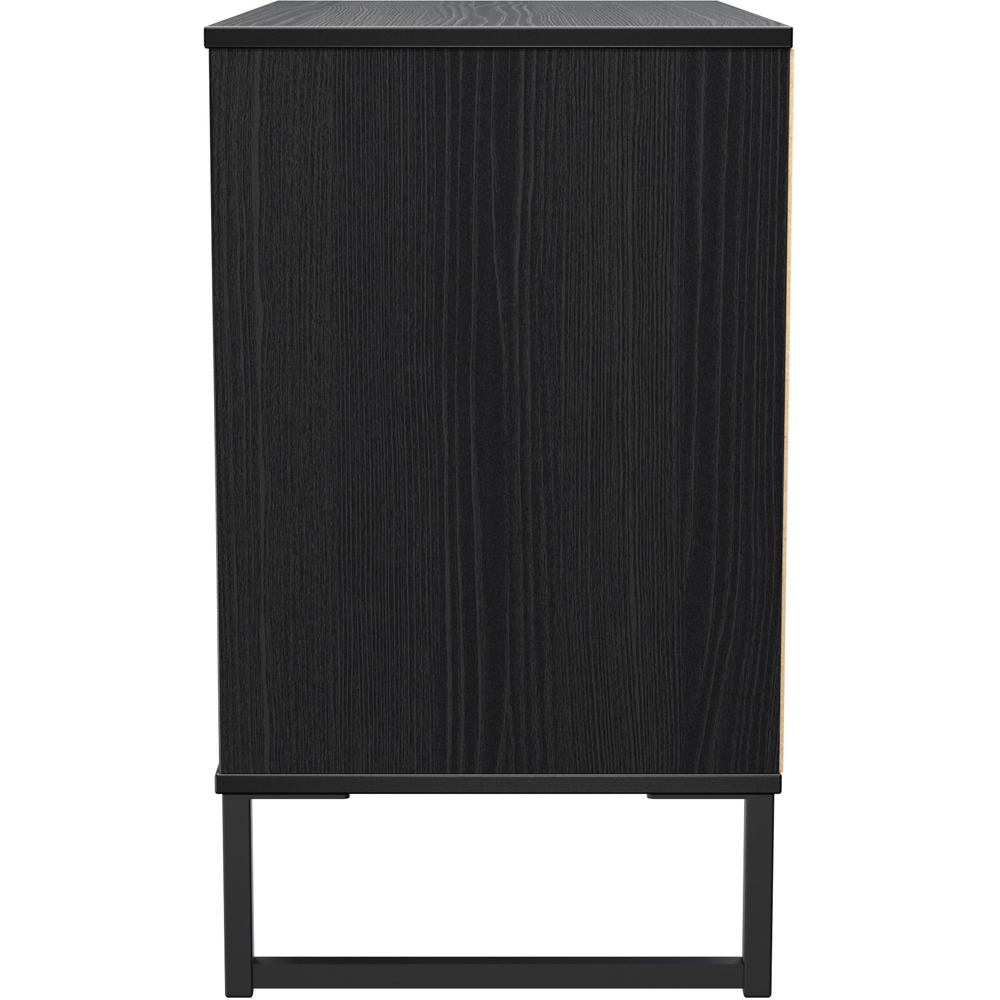 Crowndale Fluted 3 Drawer Black Ash Chest of Drawers Ready Assembled Image 3