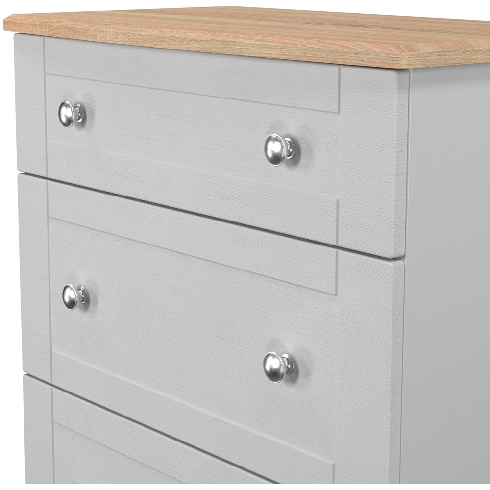 Crowndale Sussex 3 Drawer Grey Ash and Bardolino Oak Deep Chest of Drawers Ready Assembled Image 5