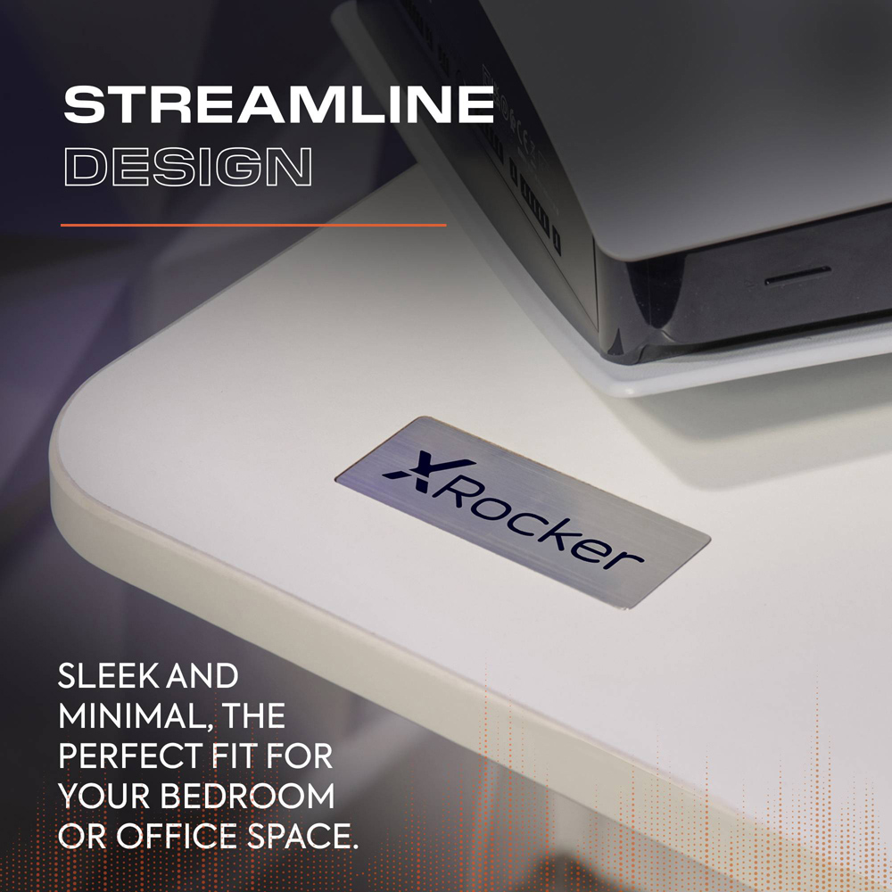 X Rocker Ascend White Height Adjustable Computer Desk Image 5