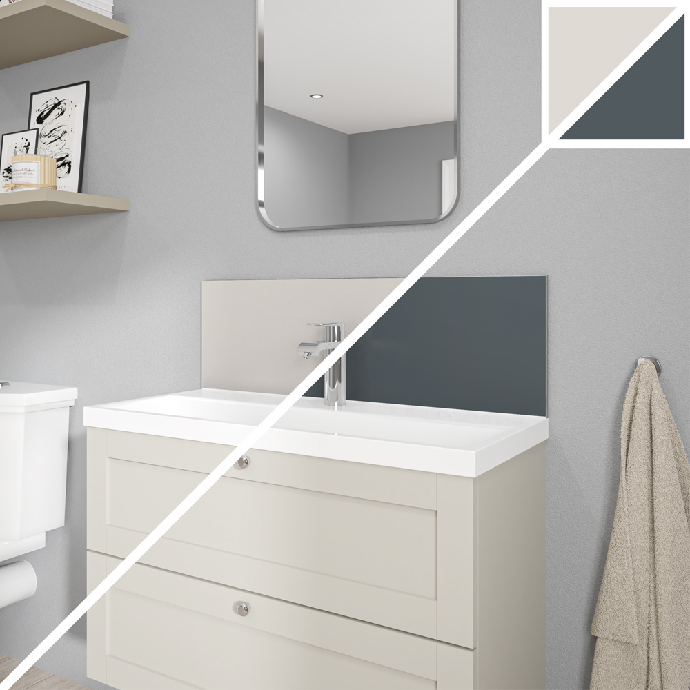 Wetwall Alloy Malibu Grey and Storm Blue Splashback 800 x 250mm Image 6