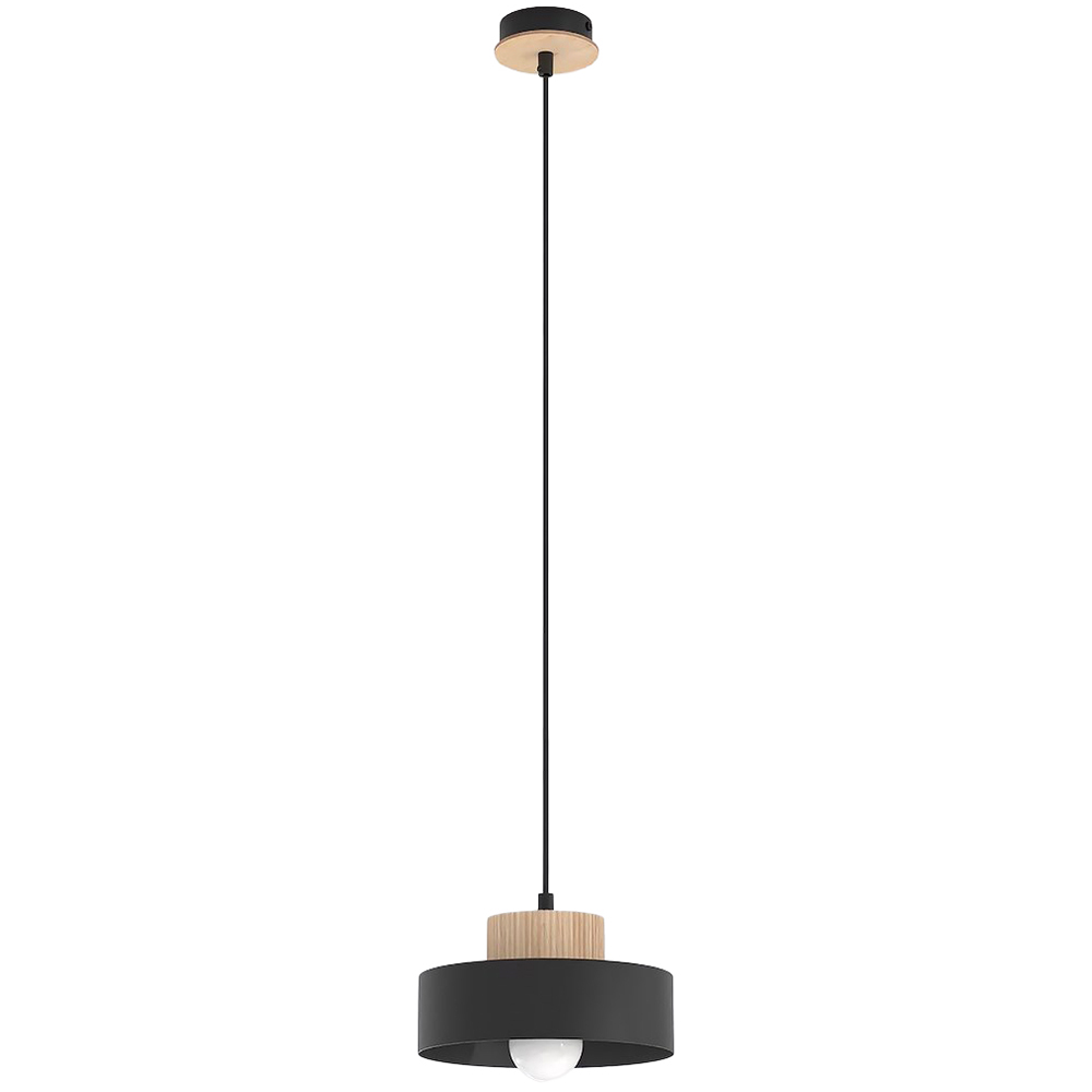 Emibig Kivi Layered Shade Black E27 Small Ceiling Pendant Light Image 1